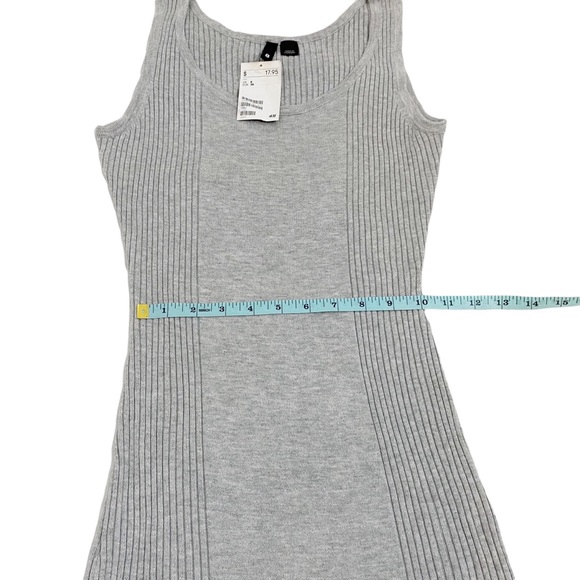 H&M Divided Gray Knit Ribbed Bodycon Tank Dress, Size 8 - Picture 4 of 9